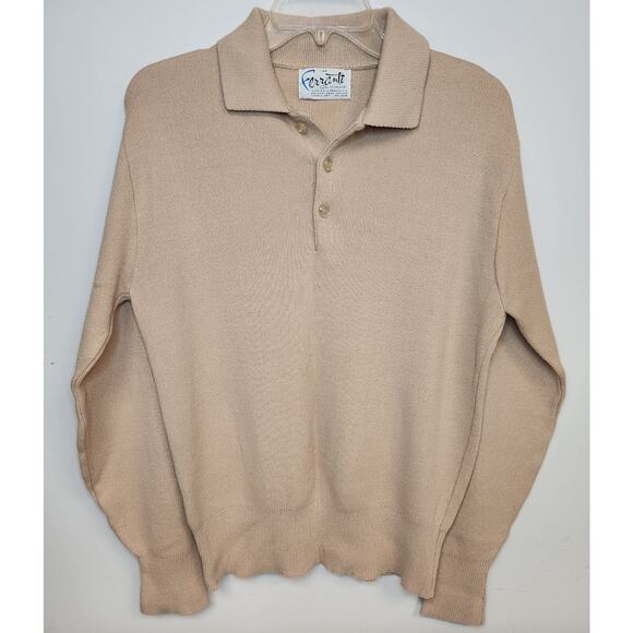 Vintage Ferranti Califonia Mens Biege Sweater-Size Medium - Picture 1 of 11